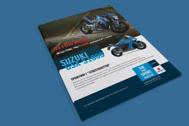 Annons Suzuki Motorcyklar Wahlbergs Grafiska