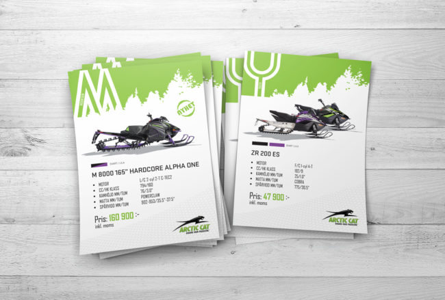 Prisskyltar Arctic Cat snöskoter