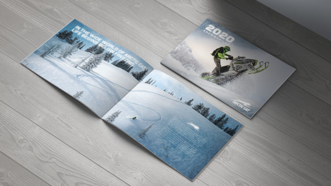 Broschyr Arctic Cat Snöskoter framtagen av Wahlbergs Grafiska