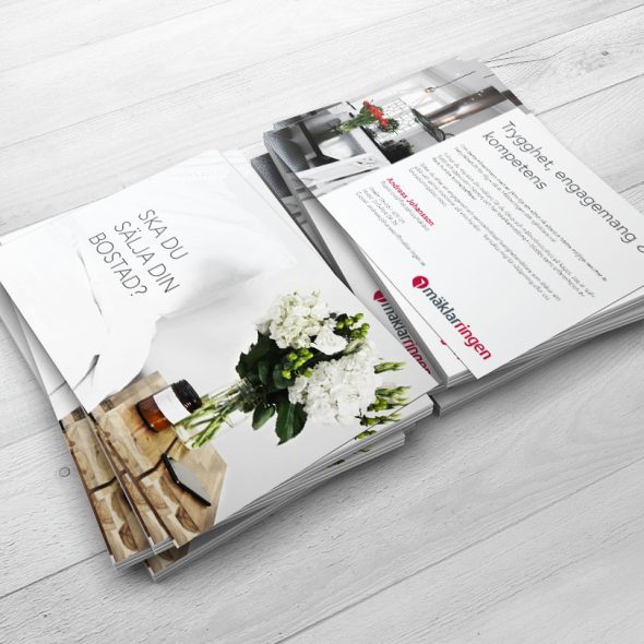 Portfoliobild av flyer Mäklarringen Wahlbergs Grafiska