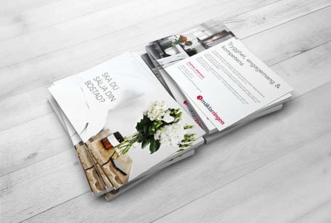 Portfoliobild av flyer Mäklarringen Wahlbergs Grafiska