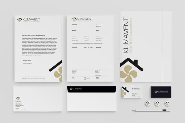 Grafisk Profil gjord till företaget Klimavent av Wahlbergs Grafiska