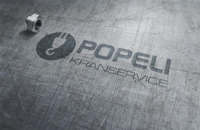 Logotyp Popeli Kranservice gjord av Wahlbergs Grafiska