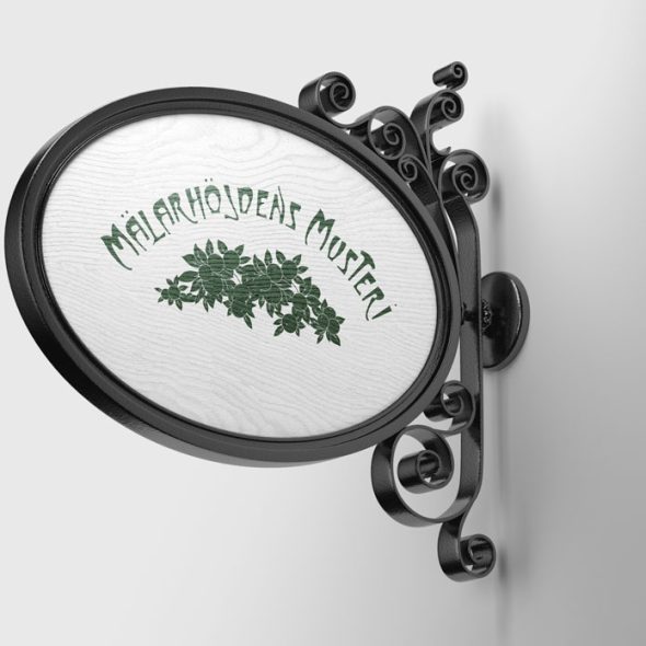 Logotyp-tillverkare av äppelmust