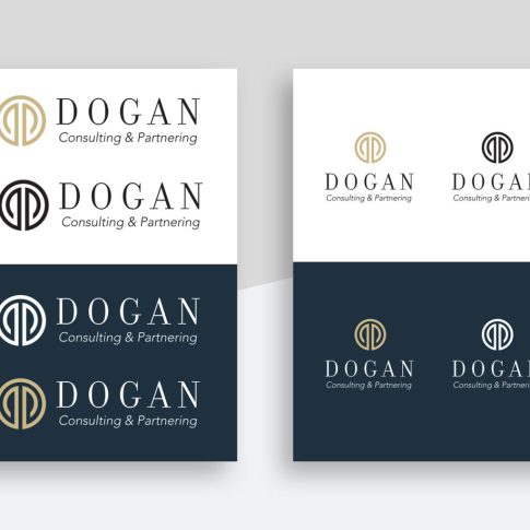 Liggande och stående logotyper till företaget Dogan C&P