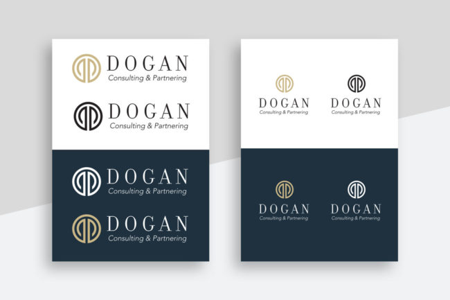 Liggande och stående logotyper till företaget Dogan C&P