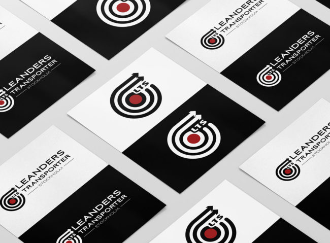 Logotyper gjorda av Wahlbergs Grafiska till Lenanders Transporter Stockholm