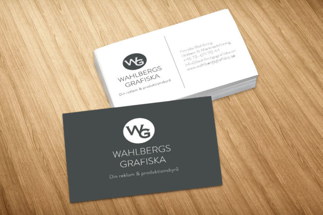 Visitkort Wahlbergs Grafiska