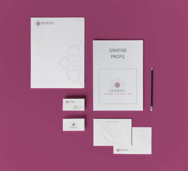 Grafisk Profil Zenwell gjord av Wahlbergs Grafiska